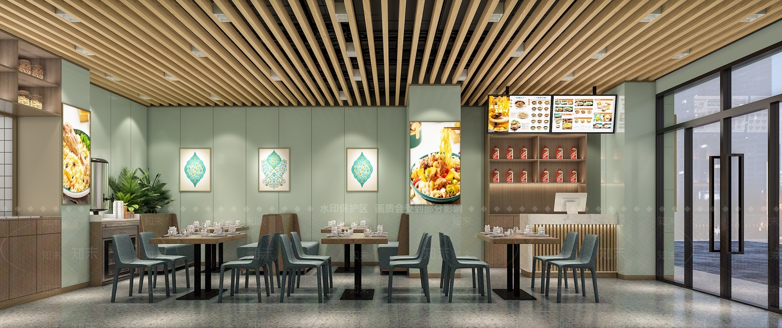 现代新中式烧烤店3D模型下载【ID:1193404048】