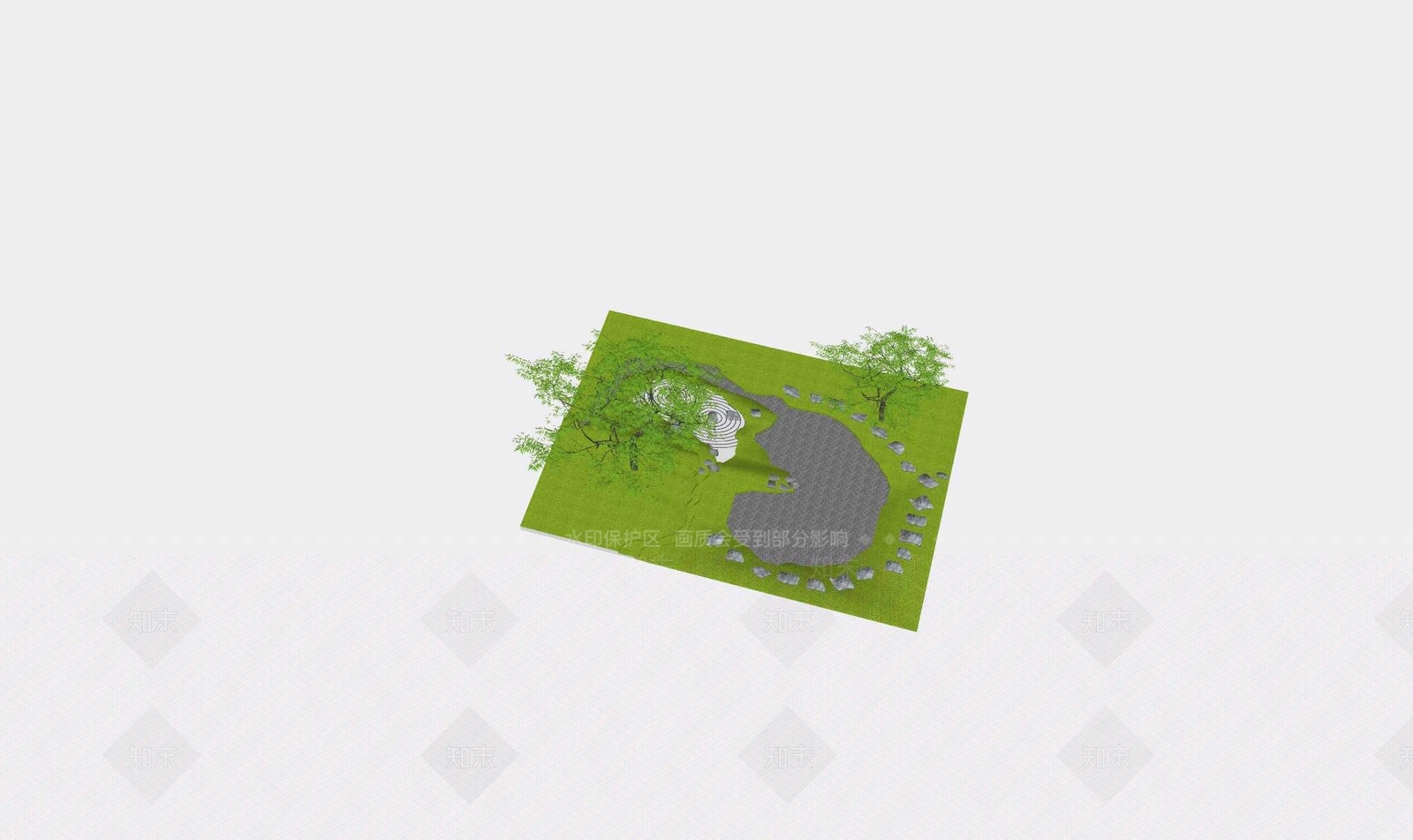 现代庭院小品SU模型下载【ID:1193404677】