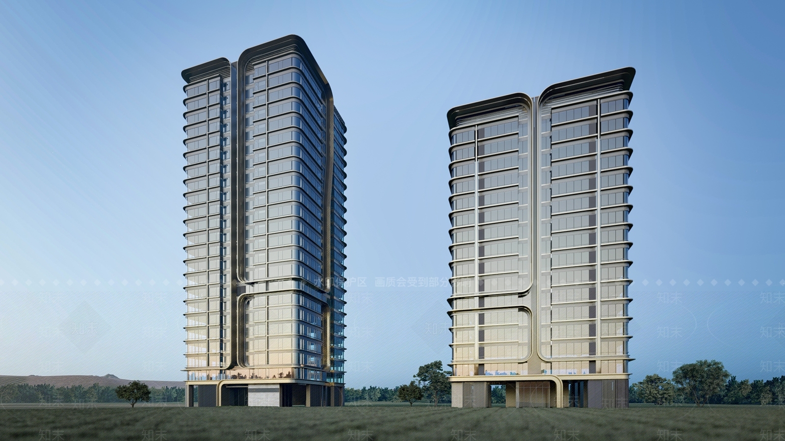 现代高层住宅SU模型下载【ID:1193407258】