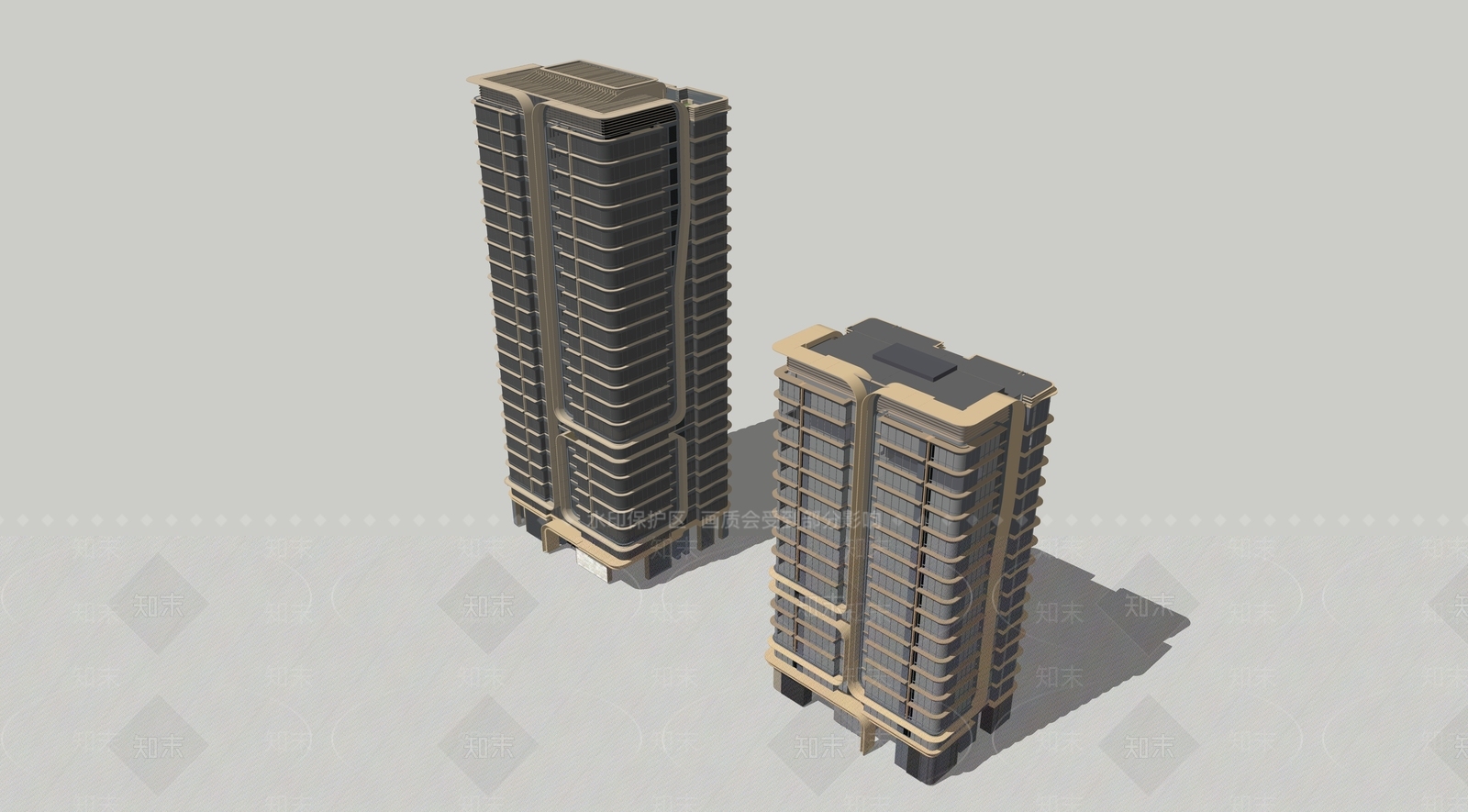现代高层住宅SU模型下载【ID:1193407258】