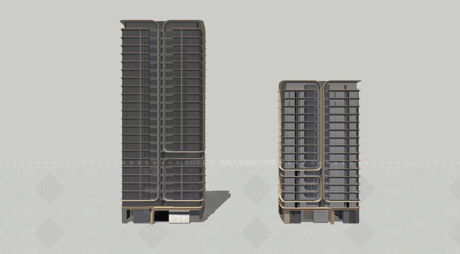 现代高层住宅SU模型下载【ID:1193407258】