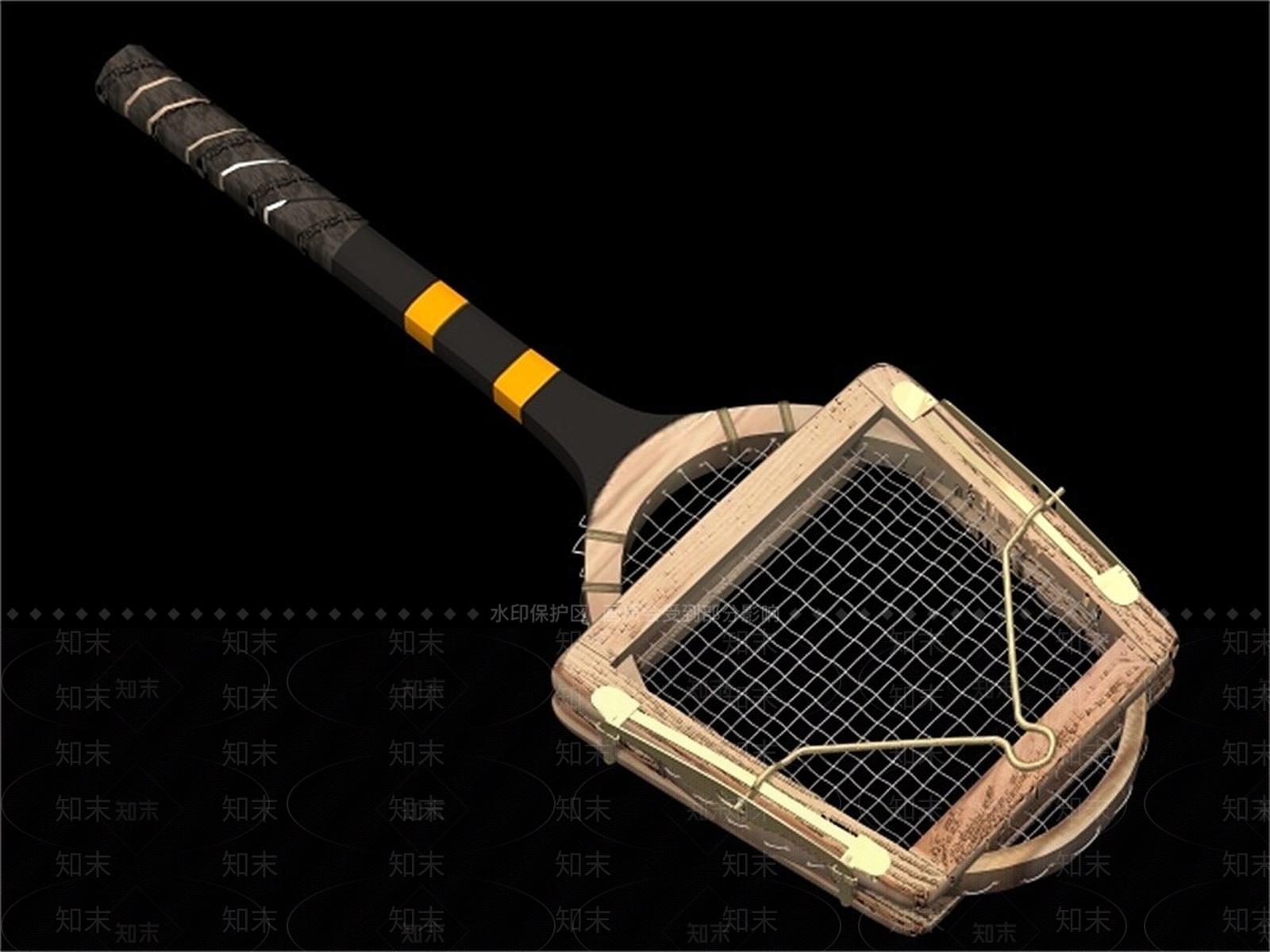 现代旧拍子网球拍3D模型下载【ID:1193413881】