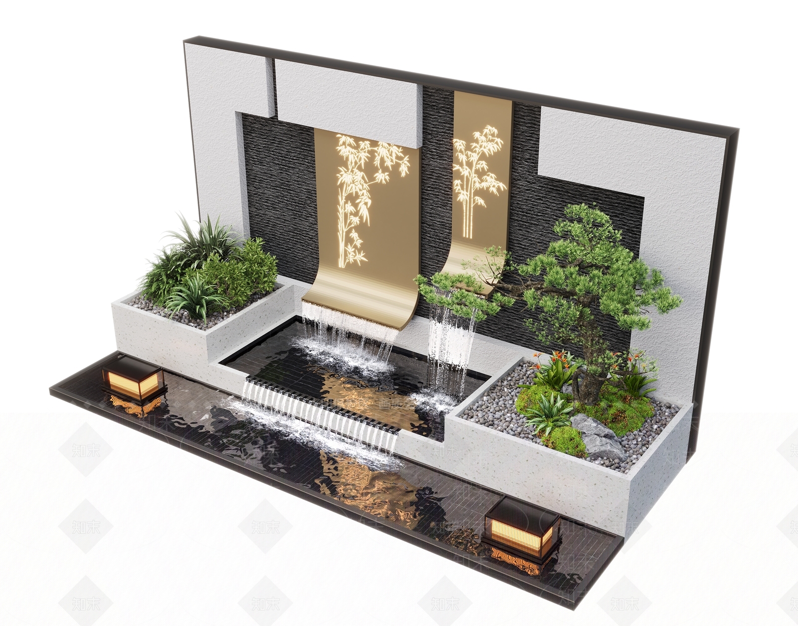 水景SU模型下载【ID:1193413932】