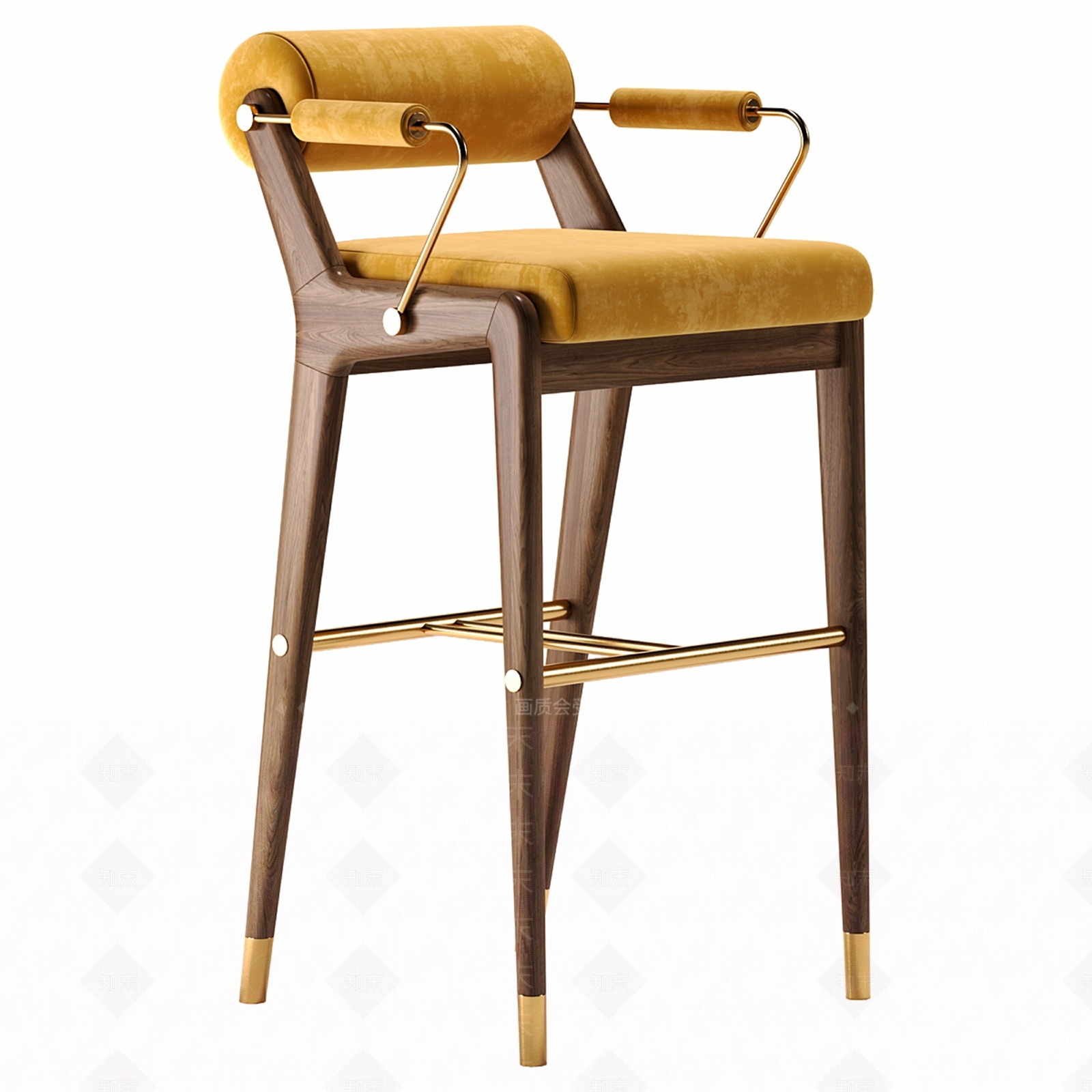 现代轻奢吧椅3D模型下载【ID:1193414047】