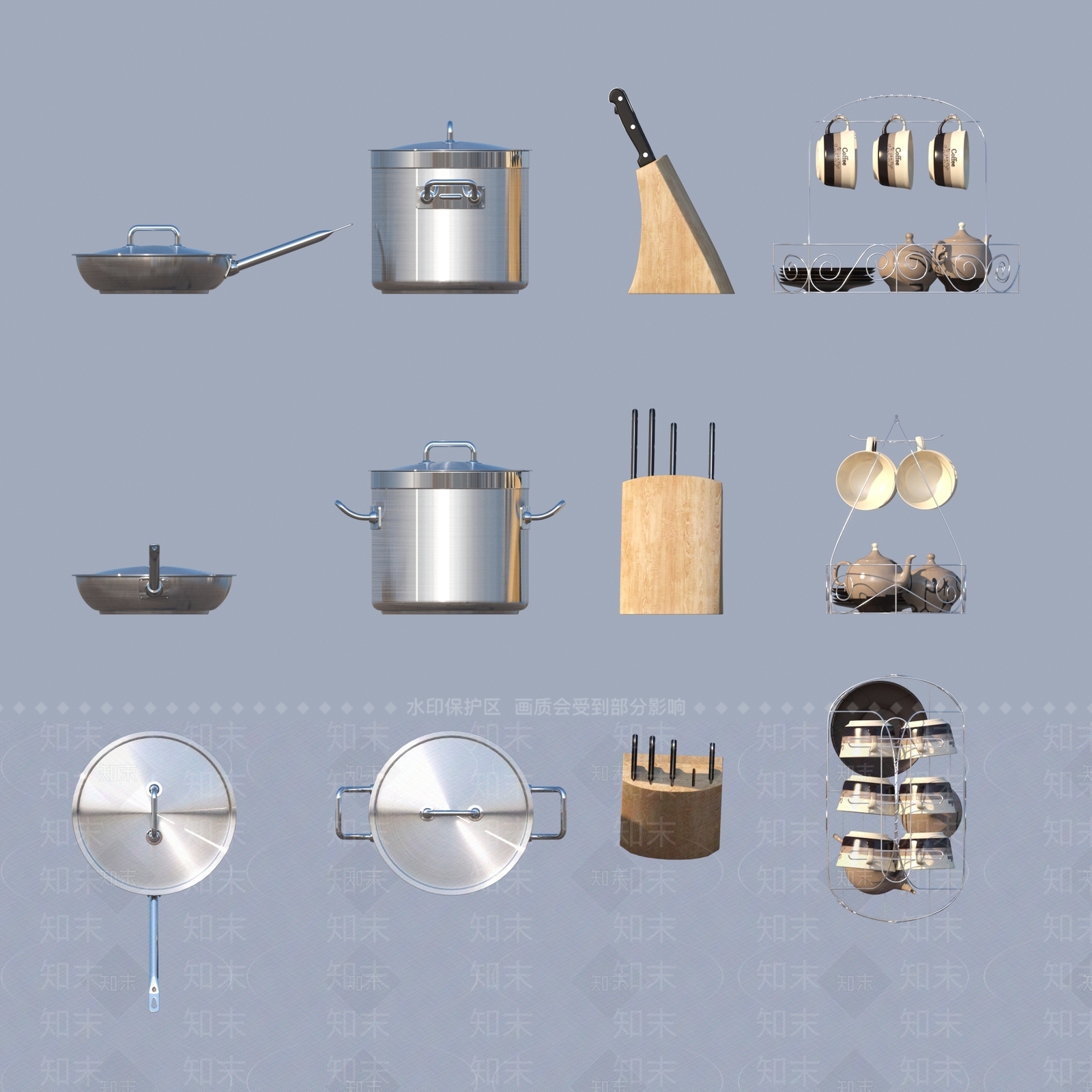 厨房用品3D模型下载【ID:1193416588】