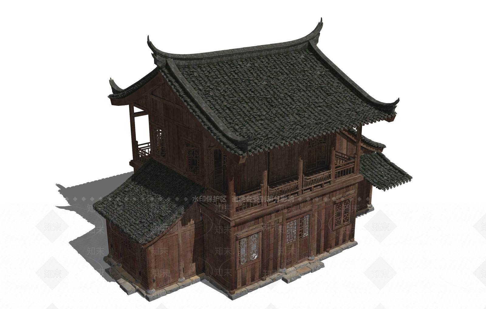 中式古建筑SU模型下载【ID:1193419301】