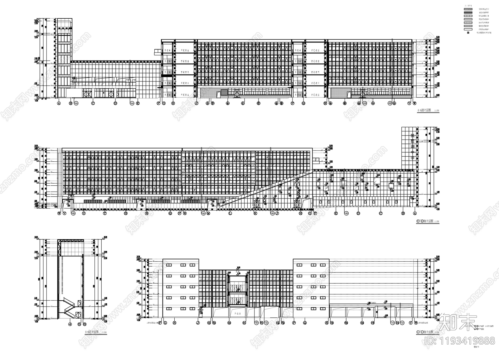 现代学校建筑cad施工图下载【ID:1193419888】