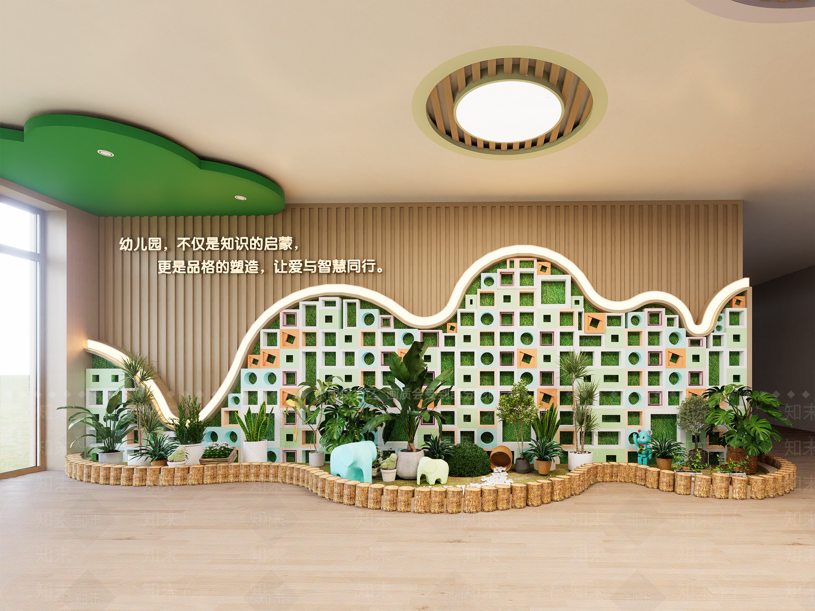 现代幼儿园内部SU模型下载【ID:1193420008】