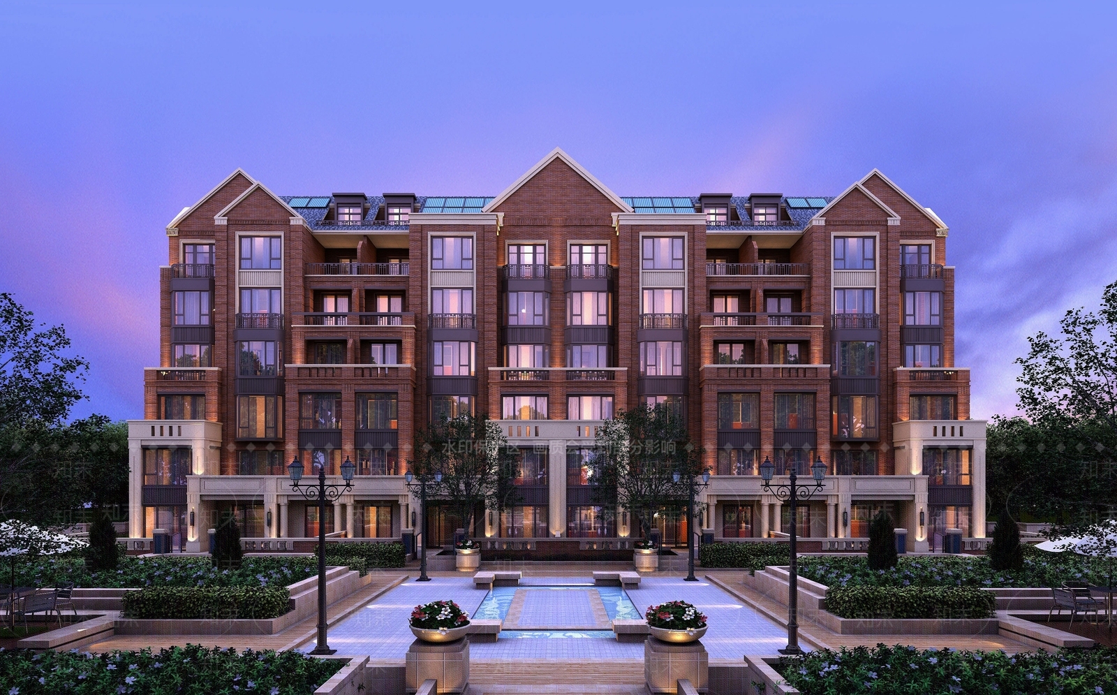 现代英式洋房建筑3D模型下载【ID:1193420373】