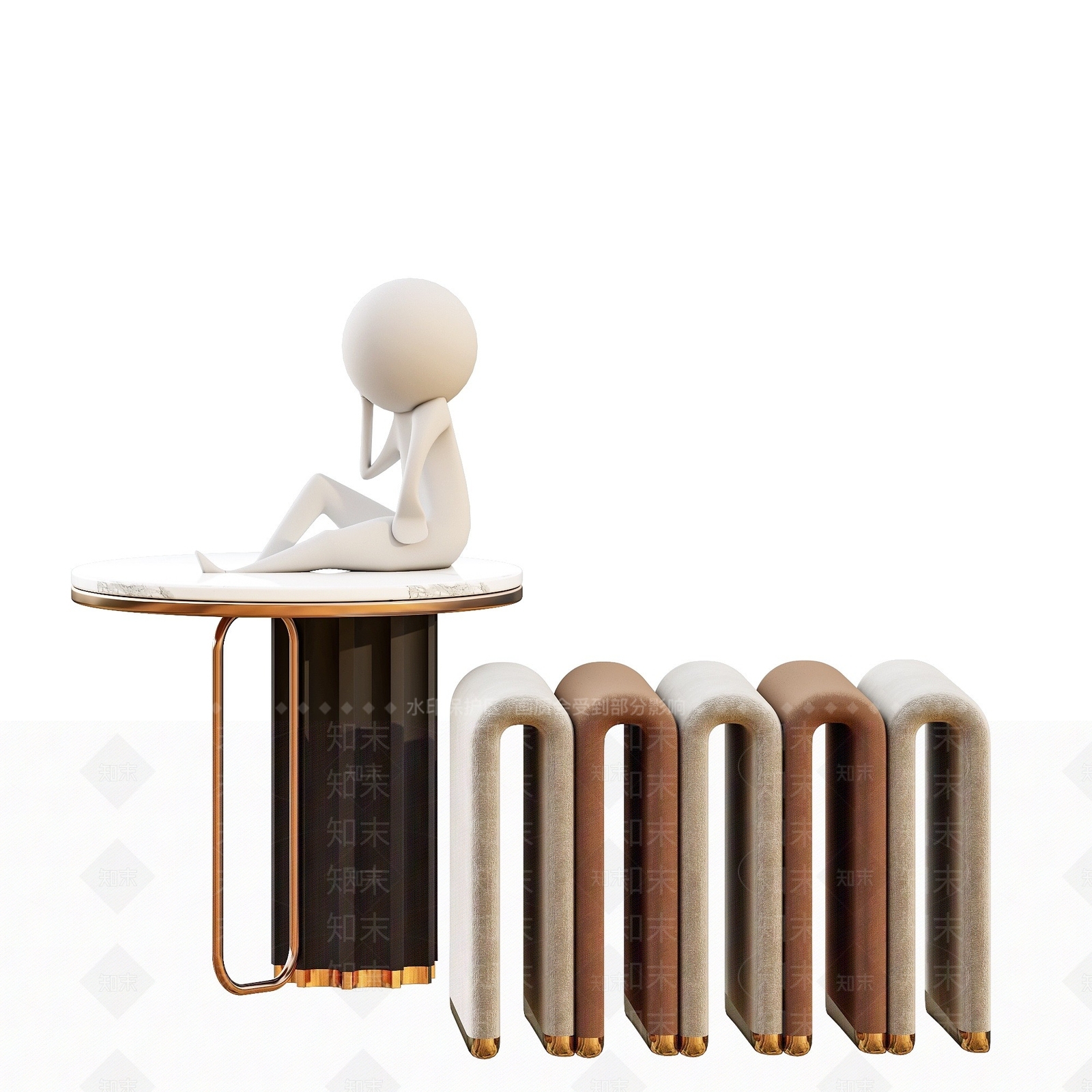 现代单椅茶几3D模型下载【ID:1193421869】