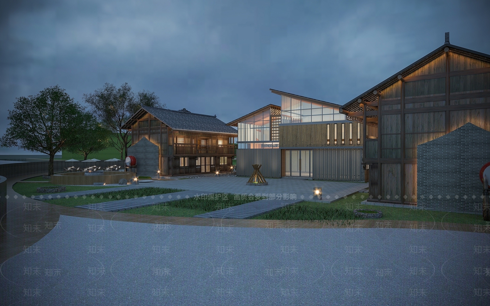 新中式度假小院3D模型下载【ID:1193422011】