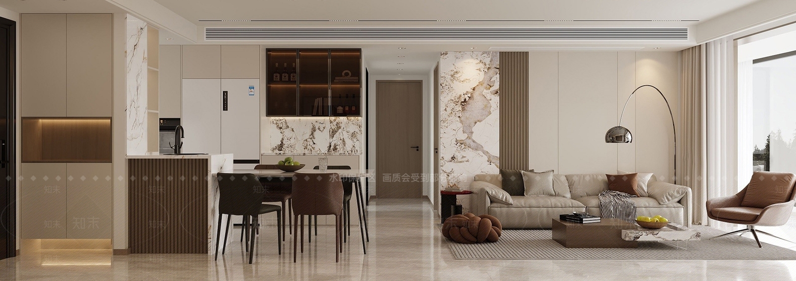 现代开放式厨房3D模型下载【ID:1215123435】