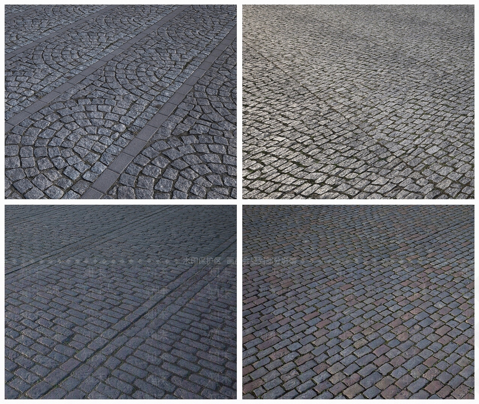 现代石头路砖块路仿古砖3D模型下载【ID:1193424127】