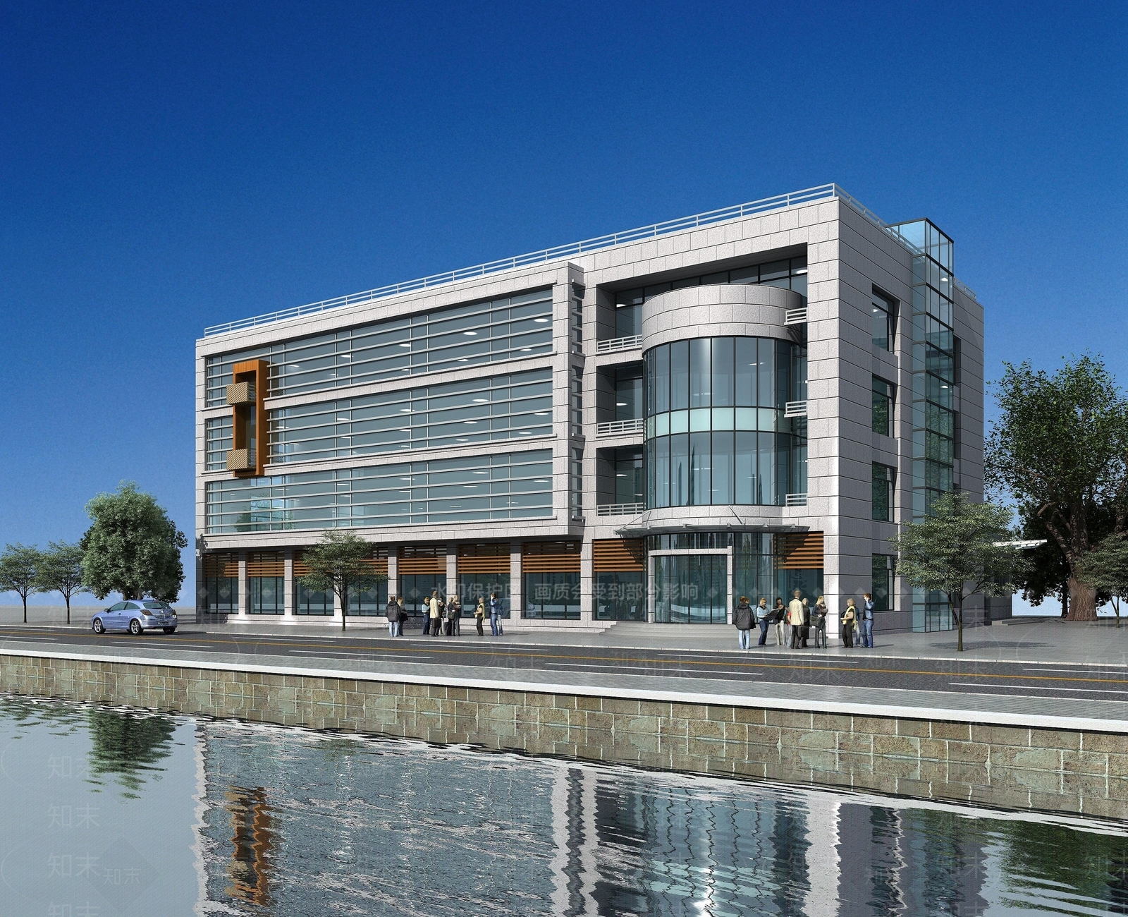 现代公建办公楼3D模型下载【ID:1193425617】
