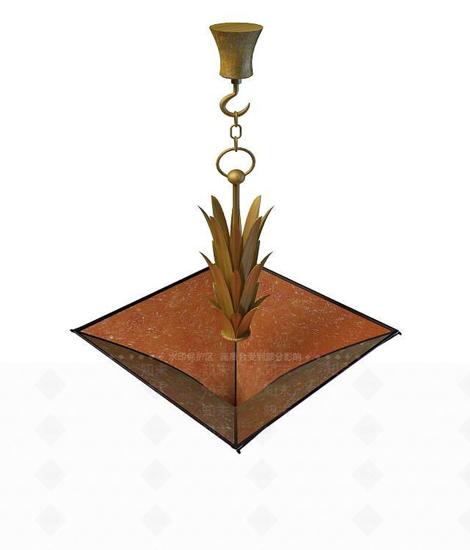 现代田园式吊灯3D模型下载【ID:1193425842】