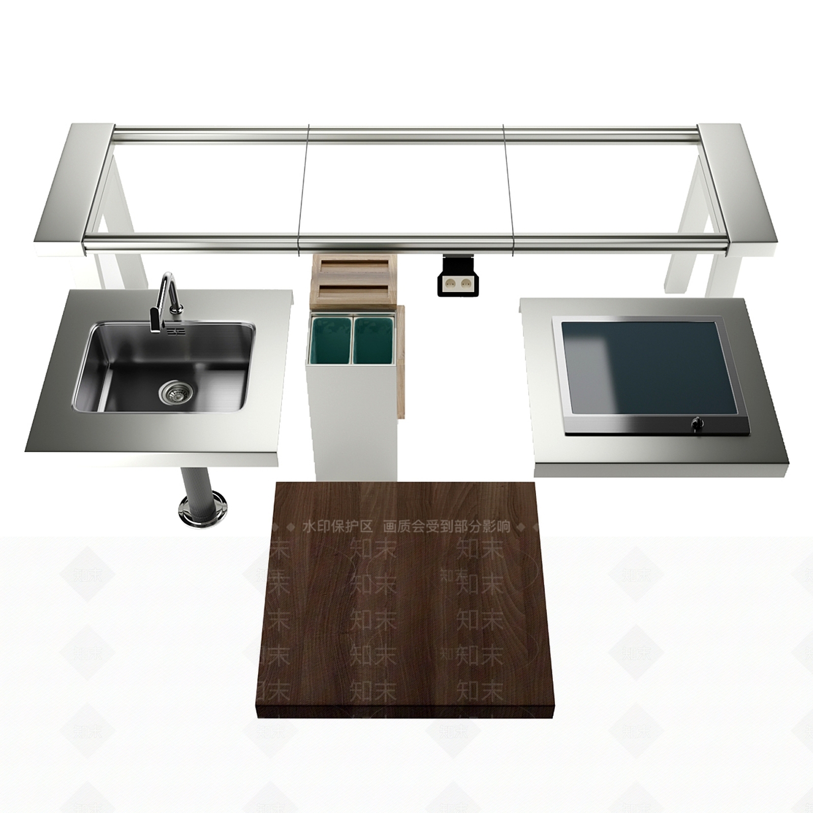 现代意式吧台3D模型下载【ID:1193428909】