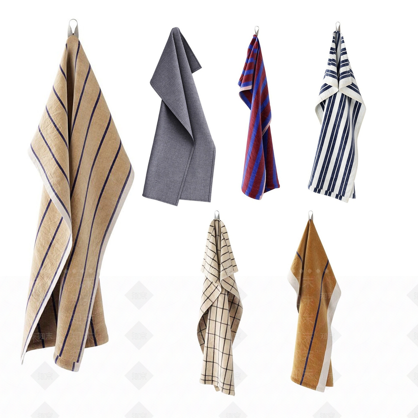 现代厨房围裙毛巾3D模型下载【ID:1193429336】