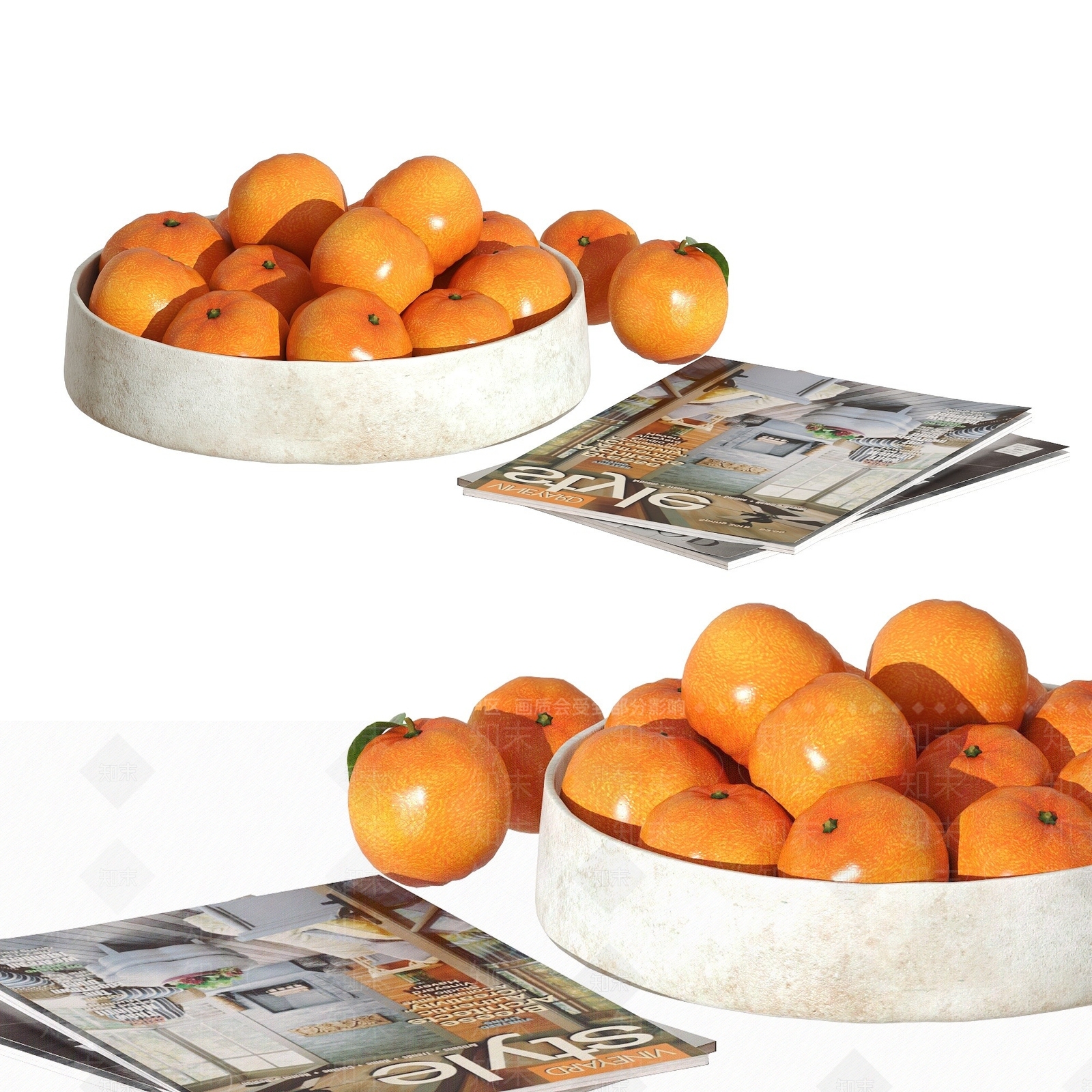 现代水果盘报纸3D模型下载【ID:1193431364】