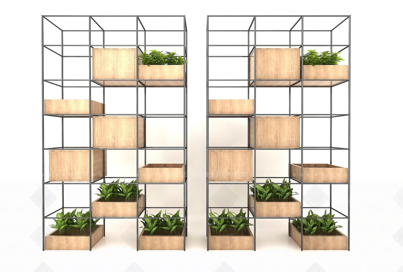 现代花架书架3D模型下载【ID:1193431580】