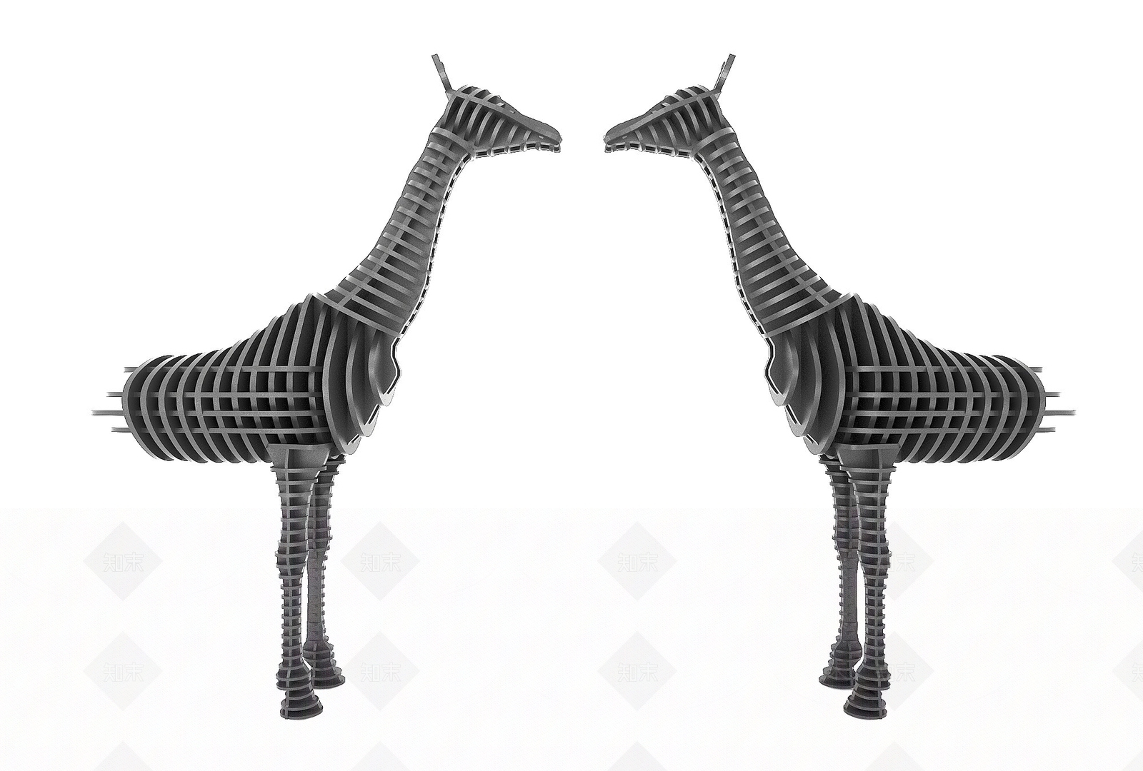现代斑马雕塑3D模型下载【ID:1193431728】