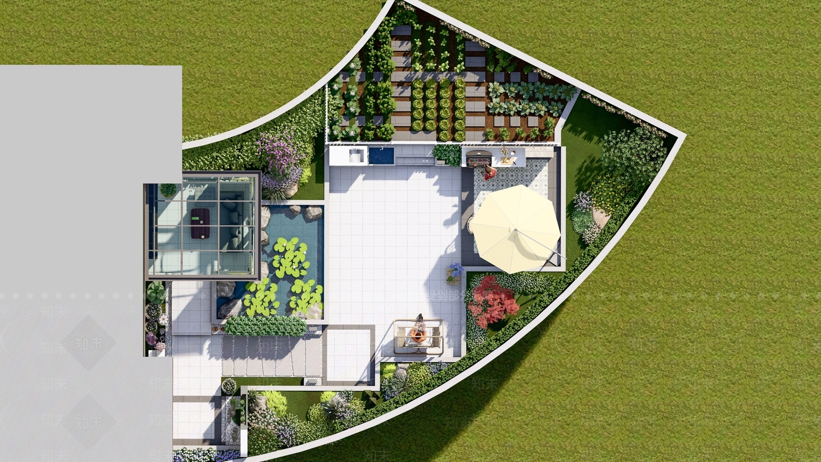 现代简约屋顶花园SU模型下载【ID:1193432954】