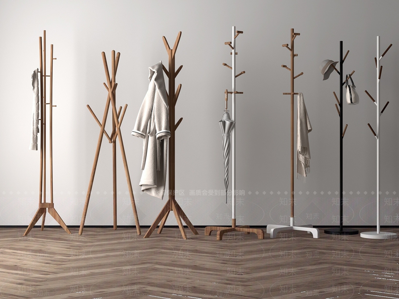 现代卧室落地衣架3D模型下载【ID:1193433021】