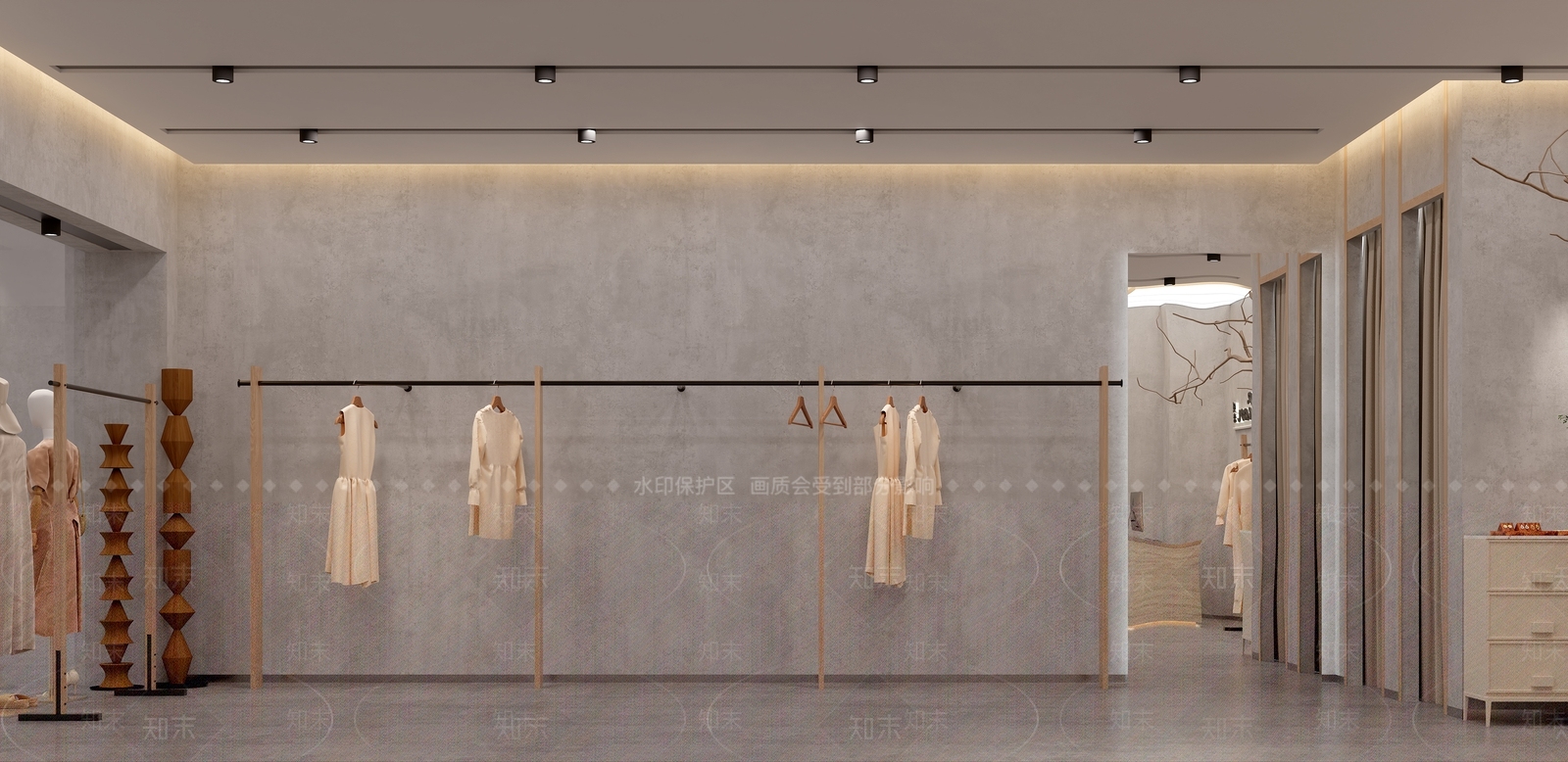 奶油工业服装店3D模型下载【ID:1193444455】