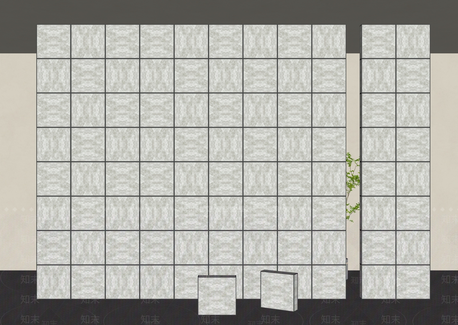 现代新中式隔断SU模型下载【ID:1193449939】
