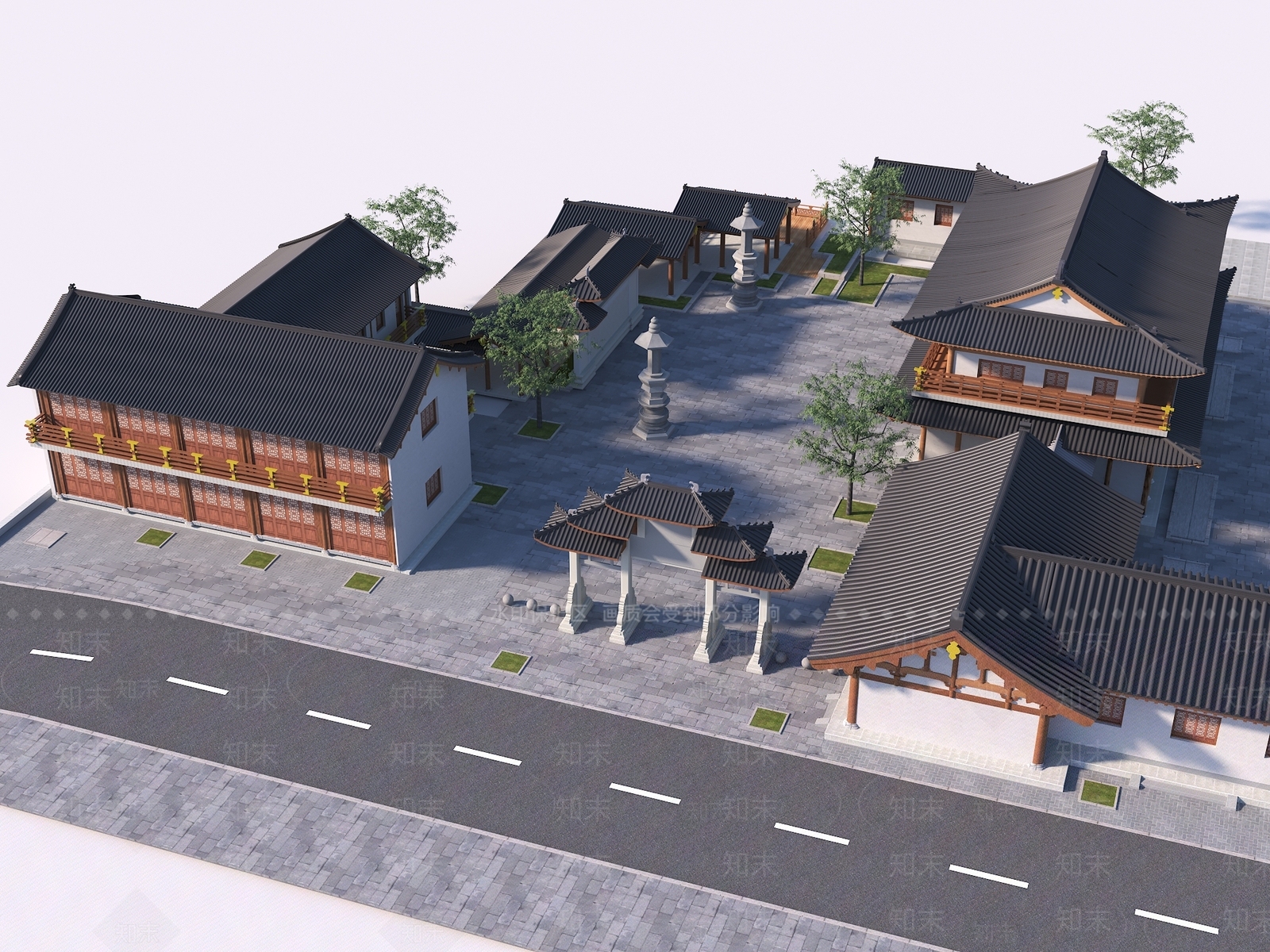 新中式中式古建3D模型下载【ID:1193450103】