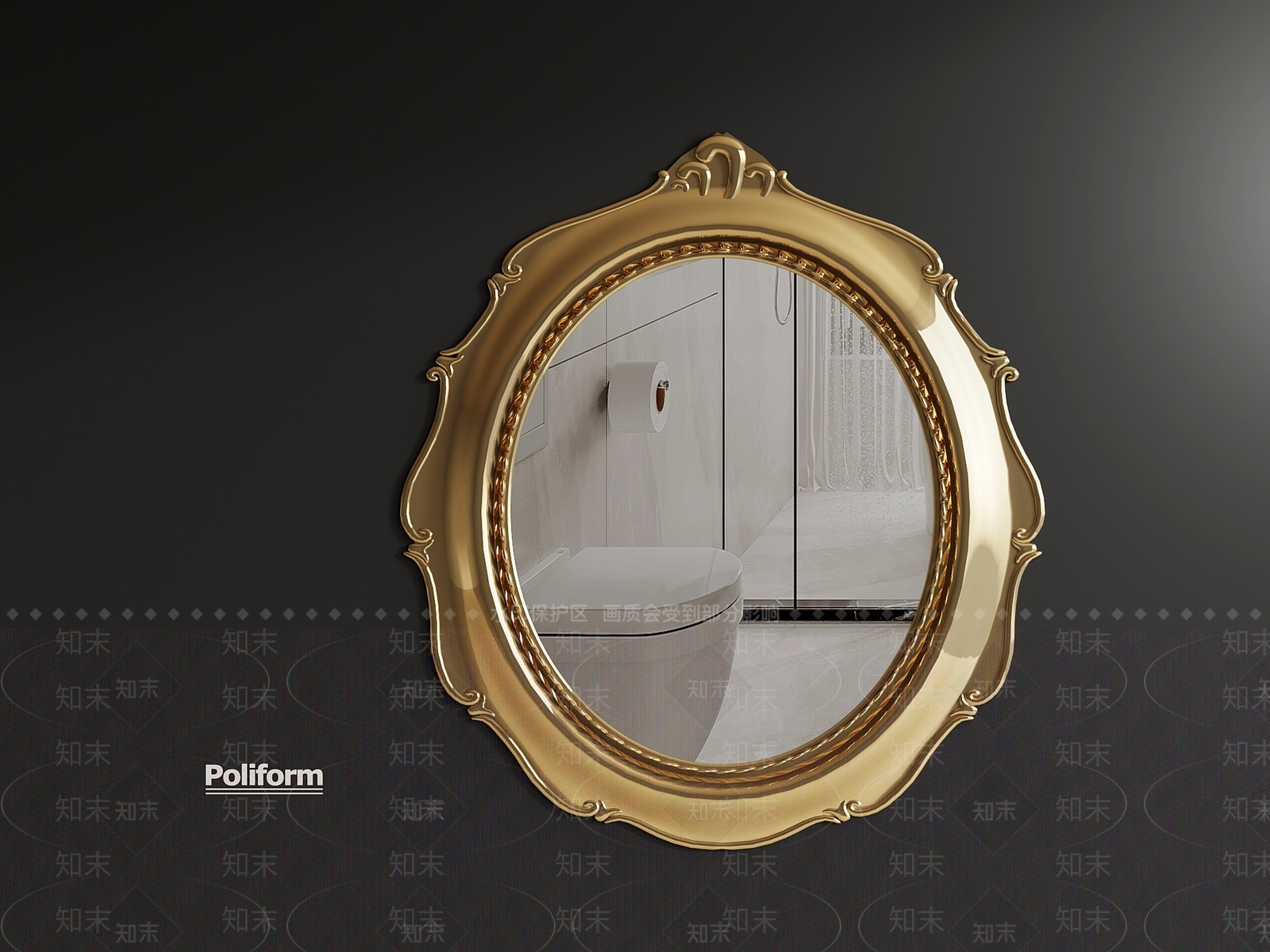 法式复古镜子3D模型下载【ID:1193451220】