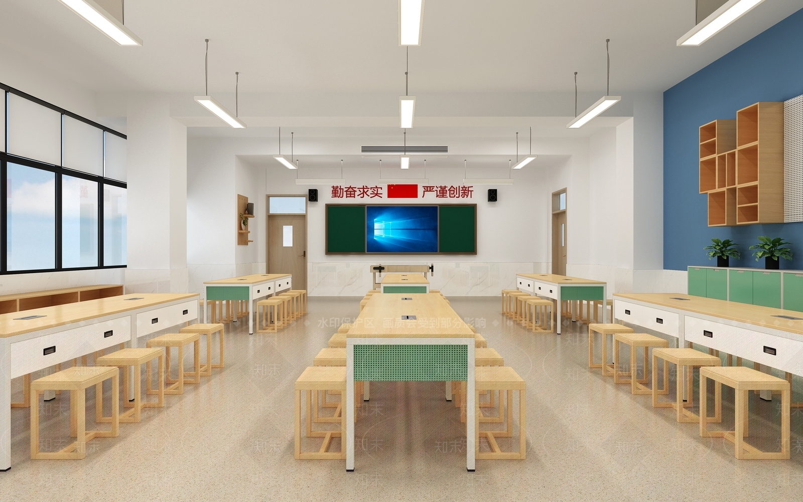 现代教室3D模型下载【ID:1193451267】