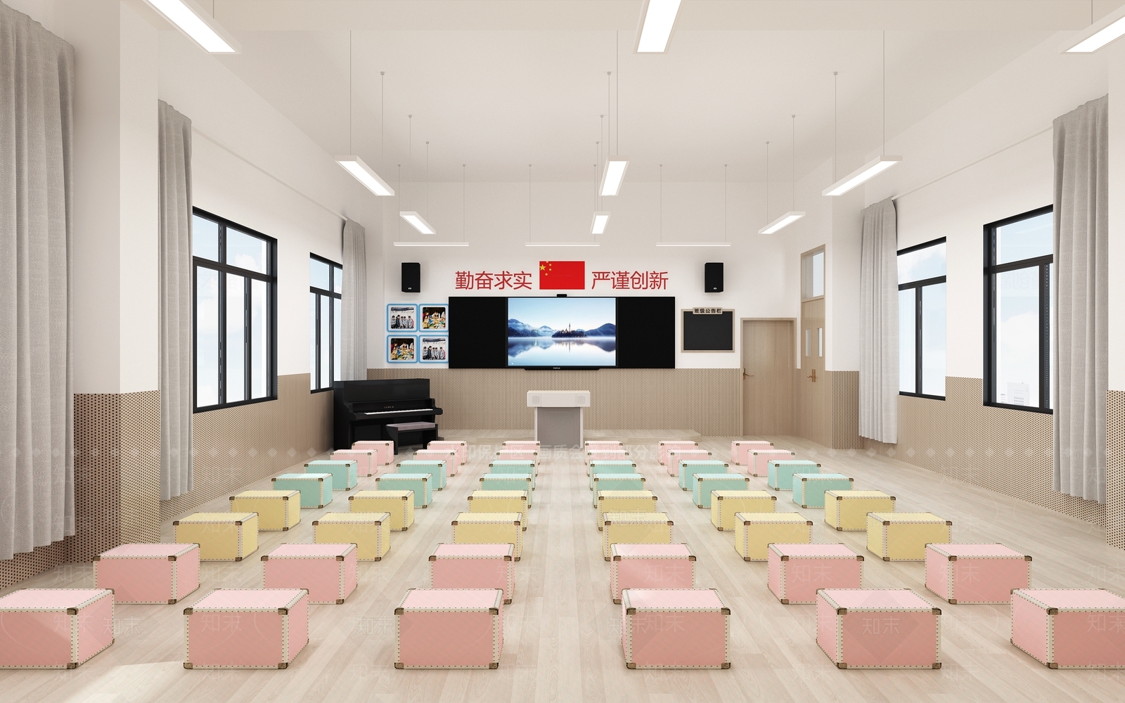 现代教室3D模型下载【ID:1193452818】