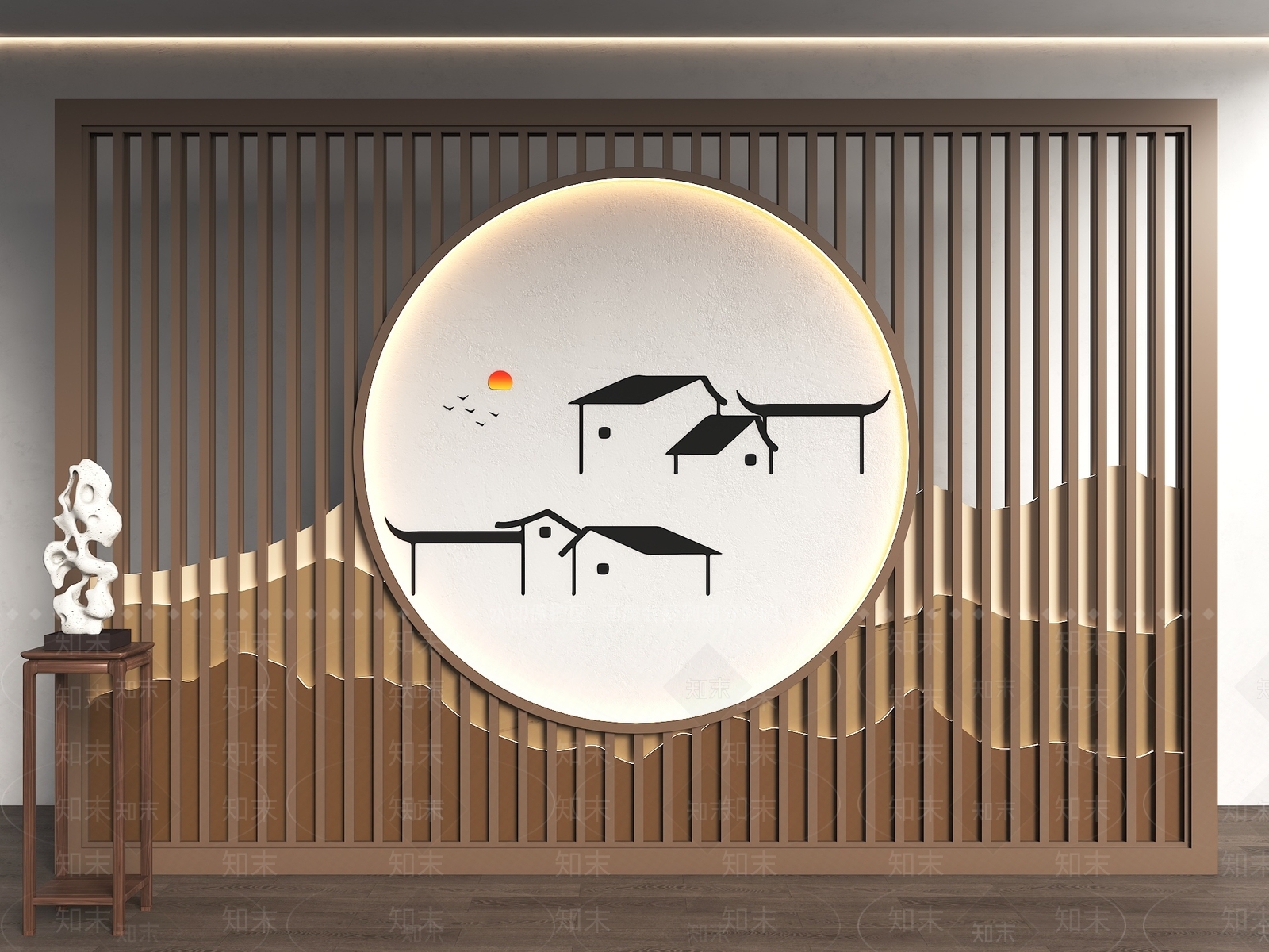 中式屏风SU模型下载【ID:1193452938】