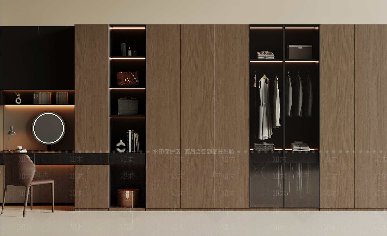 现代意式衣柜3D模型下载【ID:1193453518】