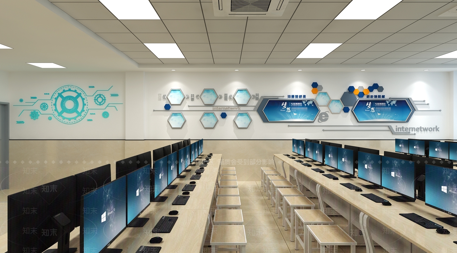 现代教室3D模型下载【ID:1193453977】