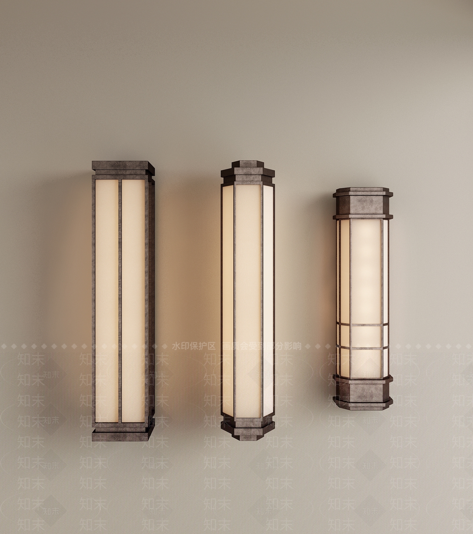 新中式复古户外壁灯SU模型下载【ID:1193454018】