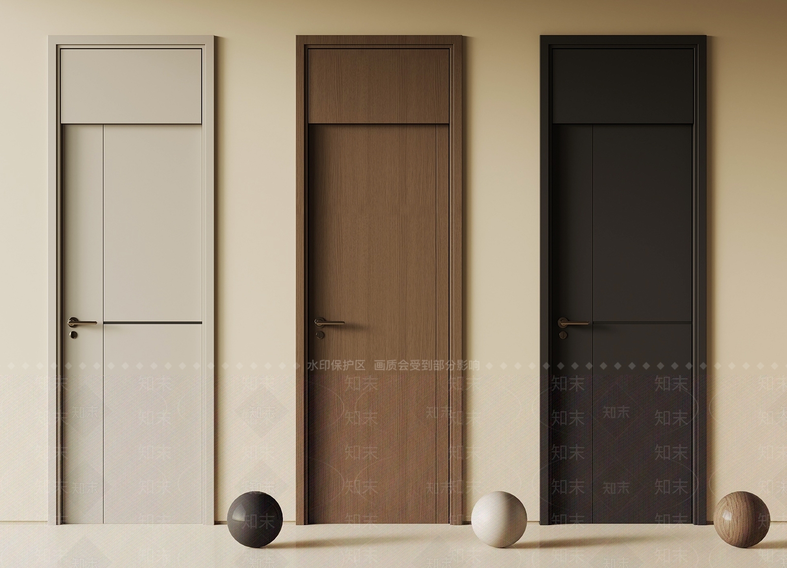 现代意式单开门3D模型下载【ID:1193455175】