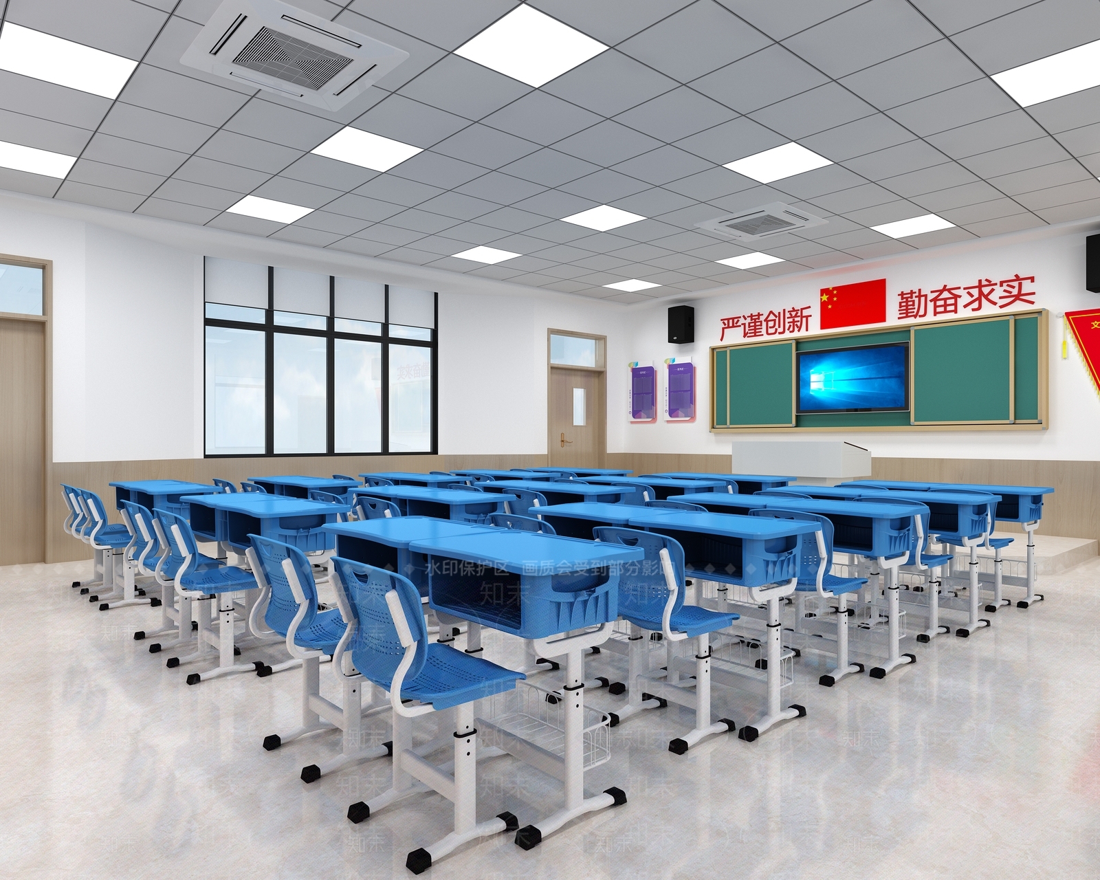 现代教室3D模型下载【ID:1193456281】