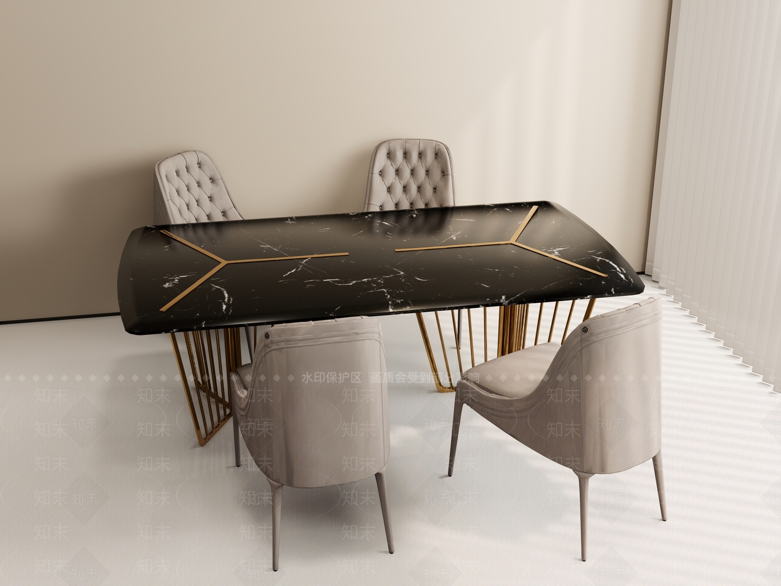 现代餐桌3D模型下载【ID:1193457993】