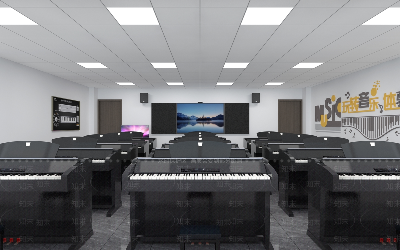 现代教室3D模型下载【ID:1193460485】