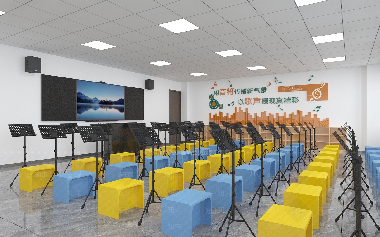 现代教室3D模型下载【ID:1193460485】