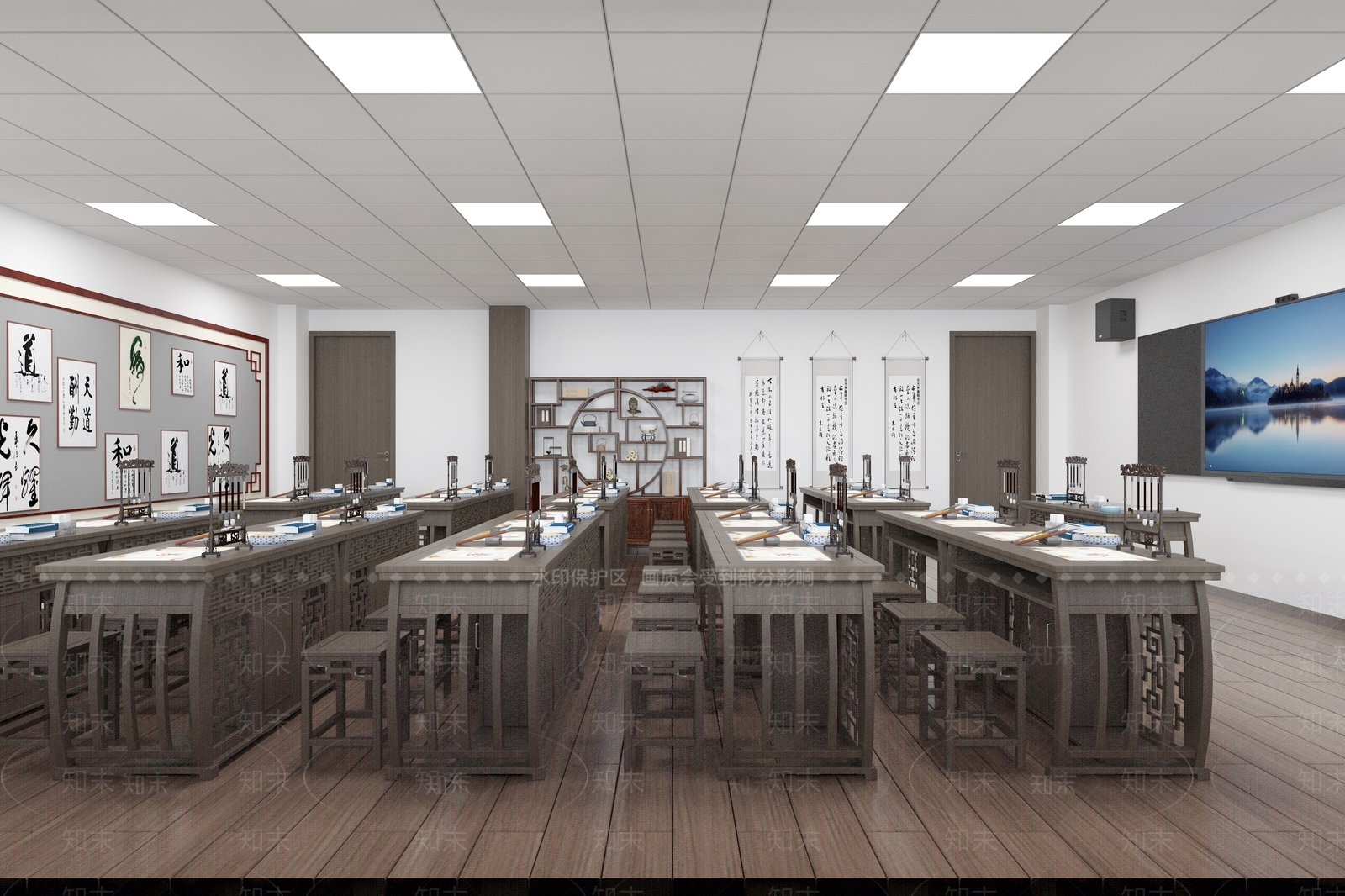 现代教室3D模型下载【ID:1193460667】