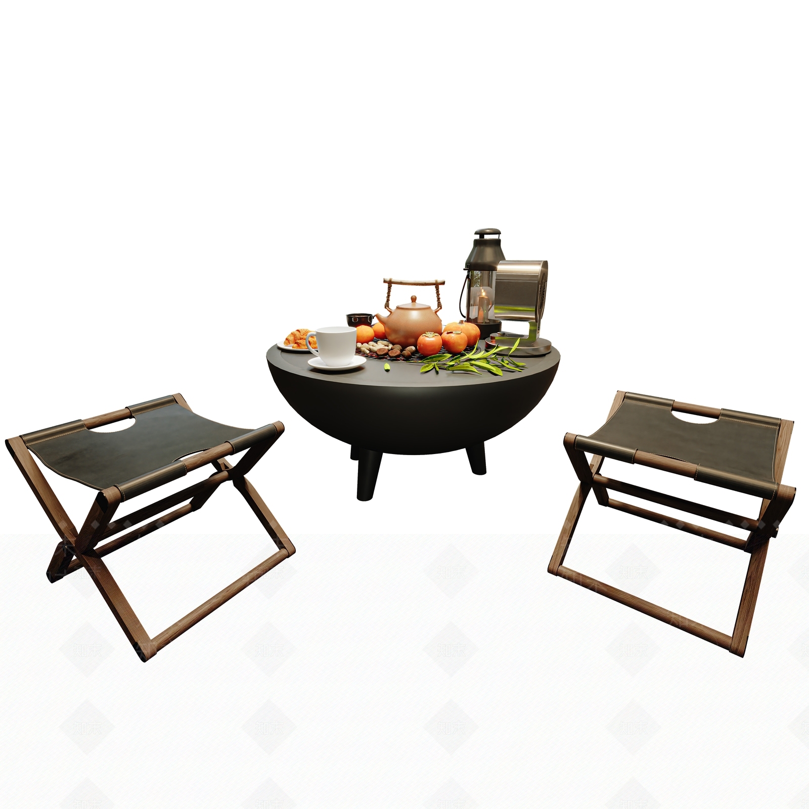 现代茶桌椅3D模型下载【ID:1193463566】