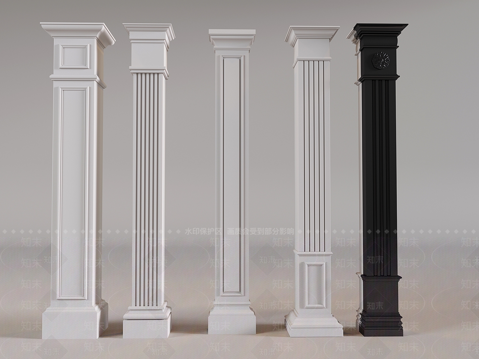 欧式柱子SU模型下载【ID:1193464708】