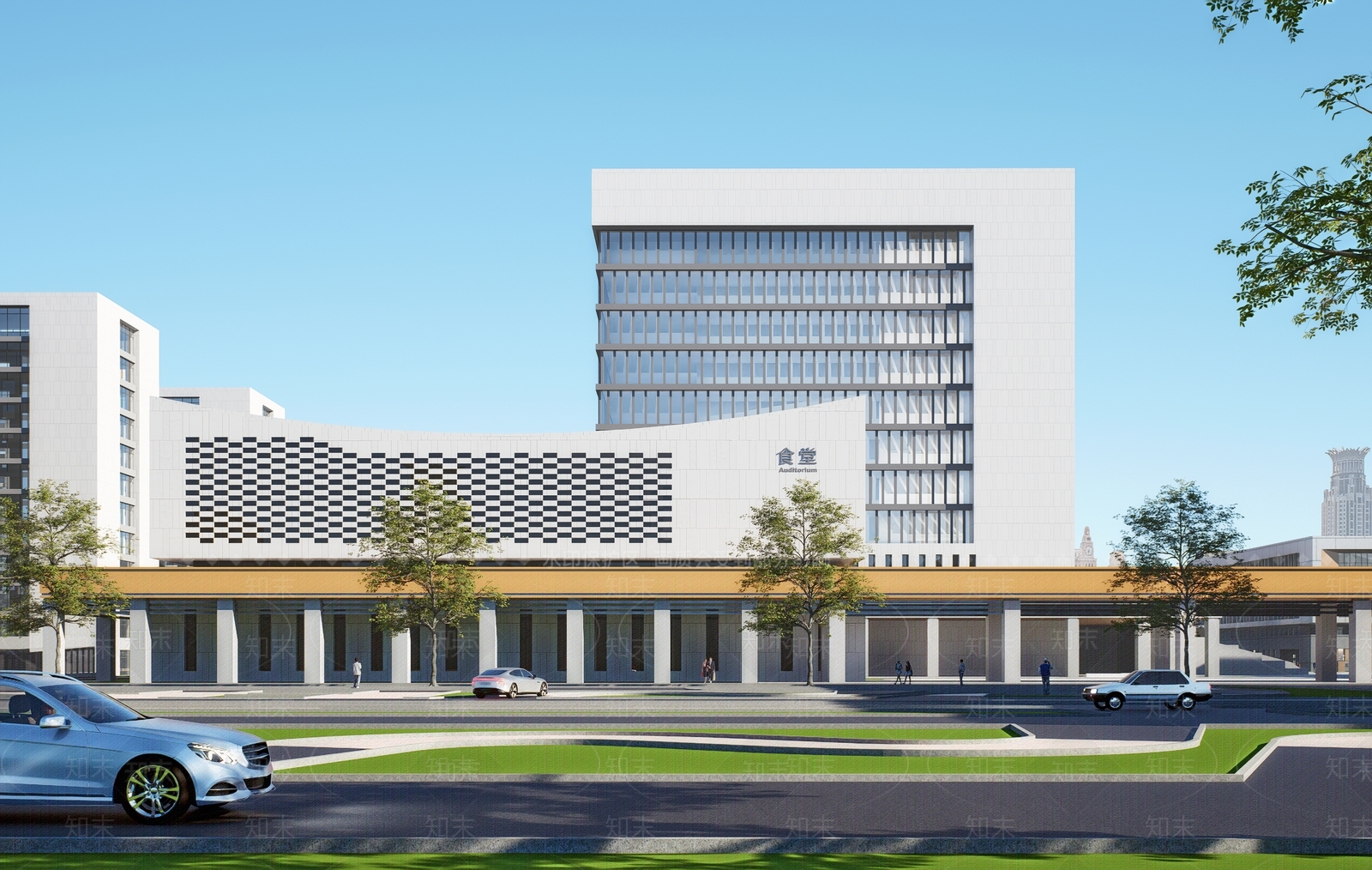 现代简约学校建筑SU模型下载【ID:1193467307】