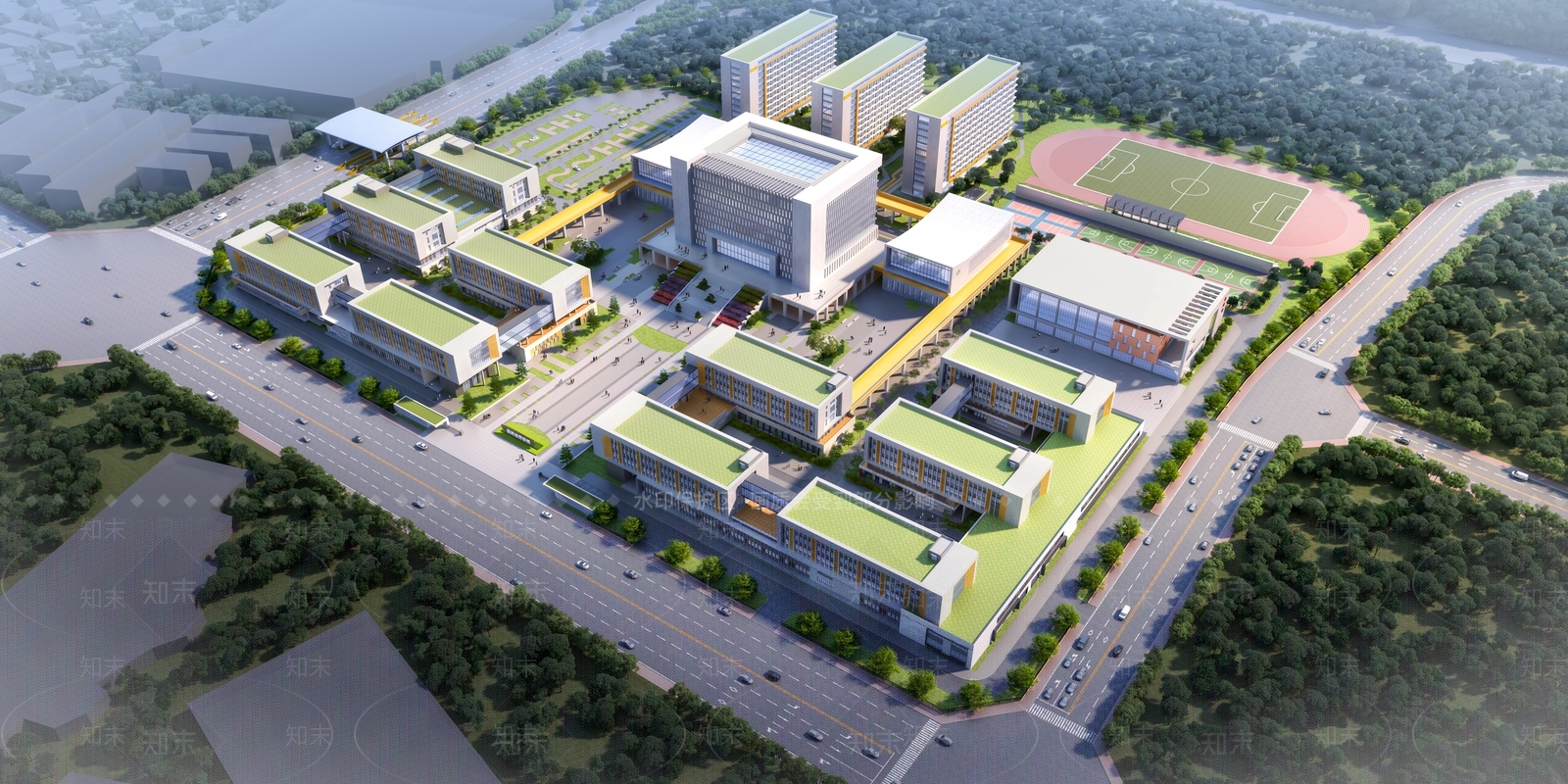 现代简约学校建筑SU模型下载【ID:1193467307】