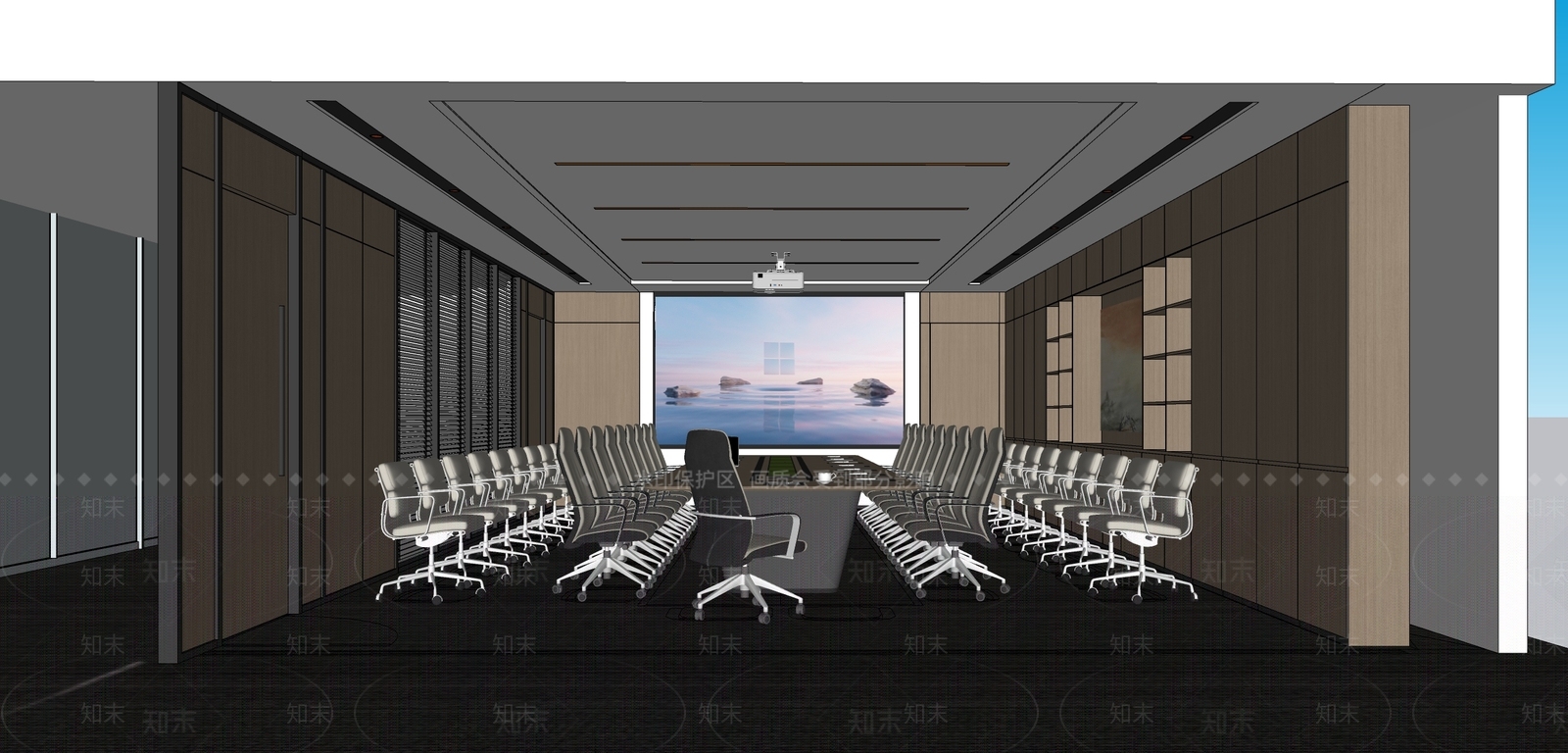 现代简约会议室SU模型下载【ID:1193467181】