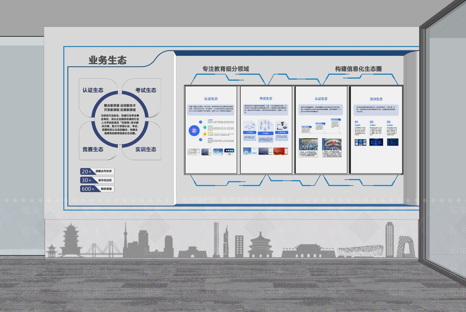 现代企业文化展厅SU模型下载【ID:1193468132】