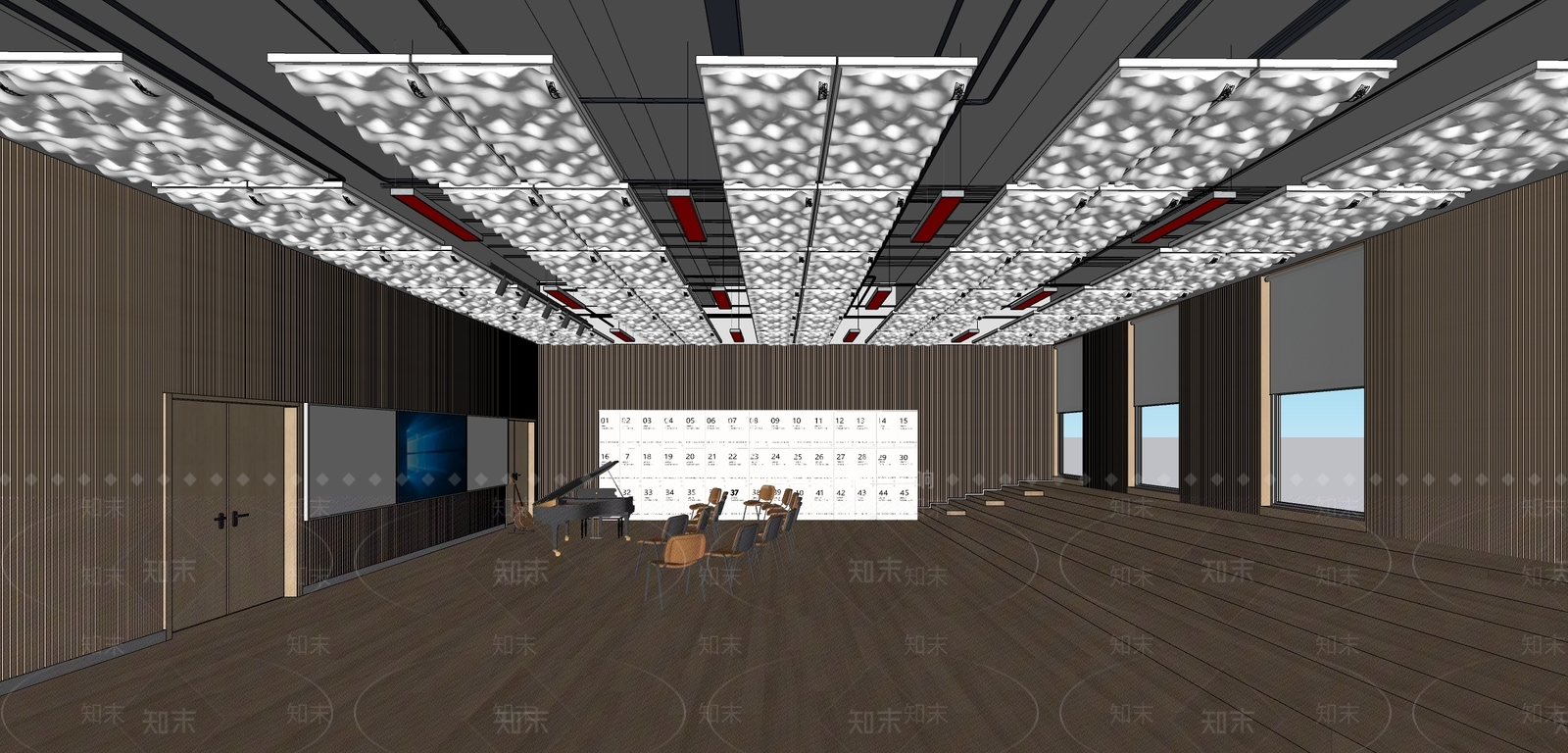 现代简约其他学校空间SU模型下载【ID:1193467545】