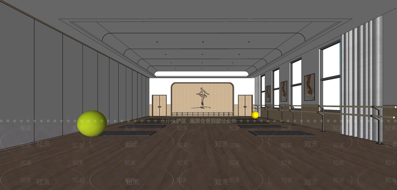 现代简约其他学校空间SU模型下载【ID:1193467656】